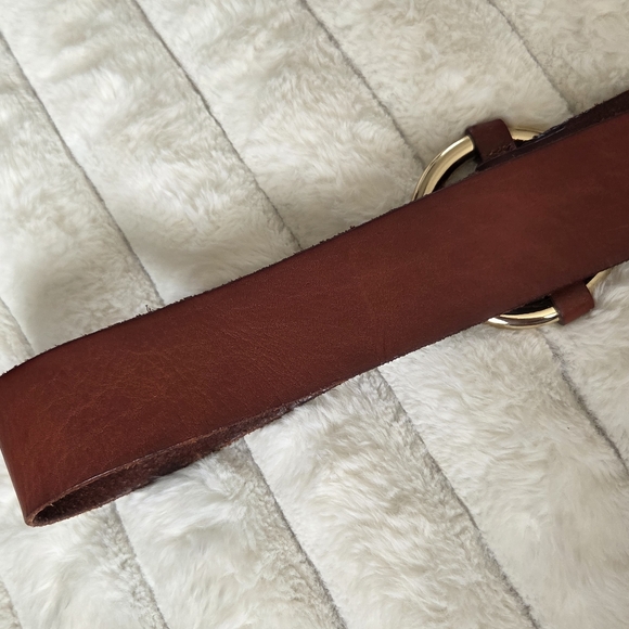 Vintage Michael Kors Y2K Genuine Leather Wide‎ Brown Boho Belt XL -Gold Buckle main image 6